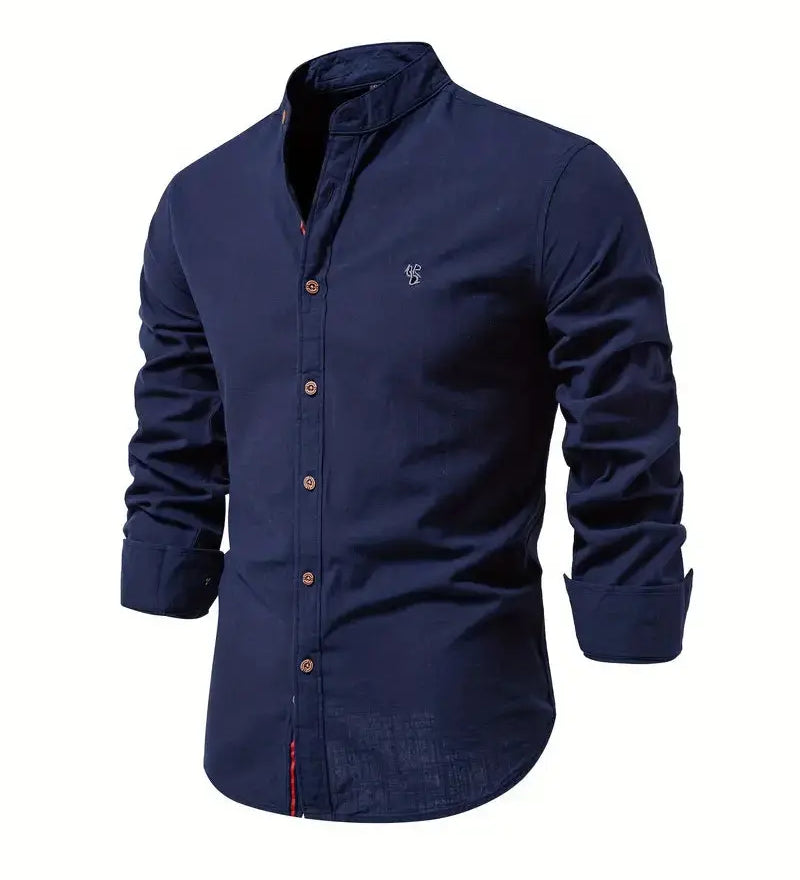 Elegant avslappet slim fit-herreskjorte med knapper