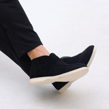 Mason | Halvhøy slip-on mokkasin i semsket skinn for menn