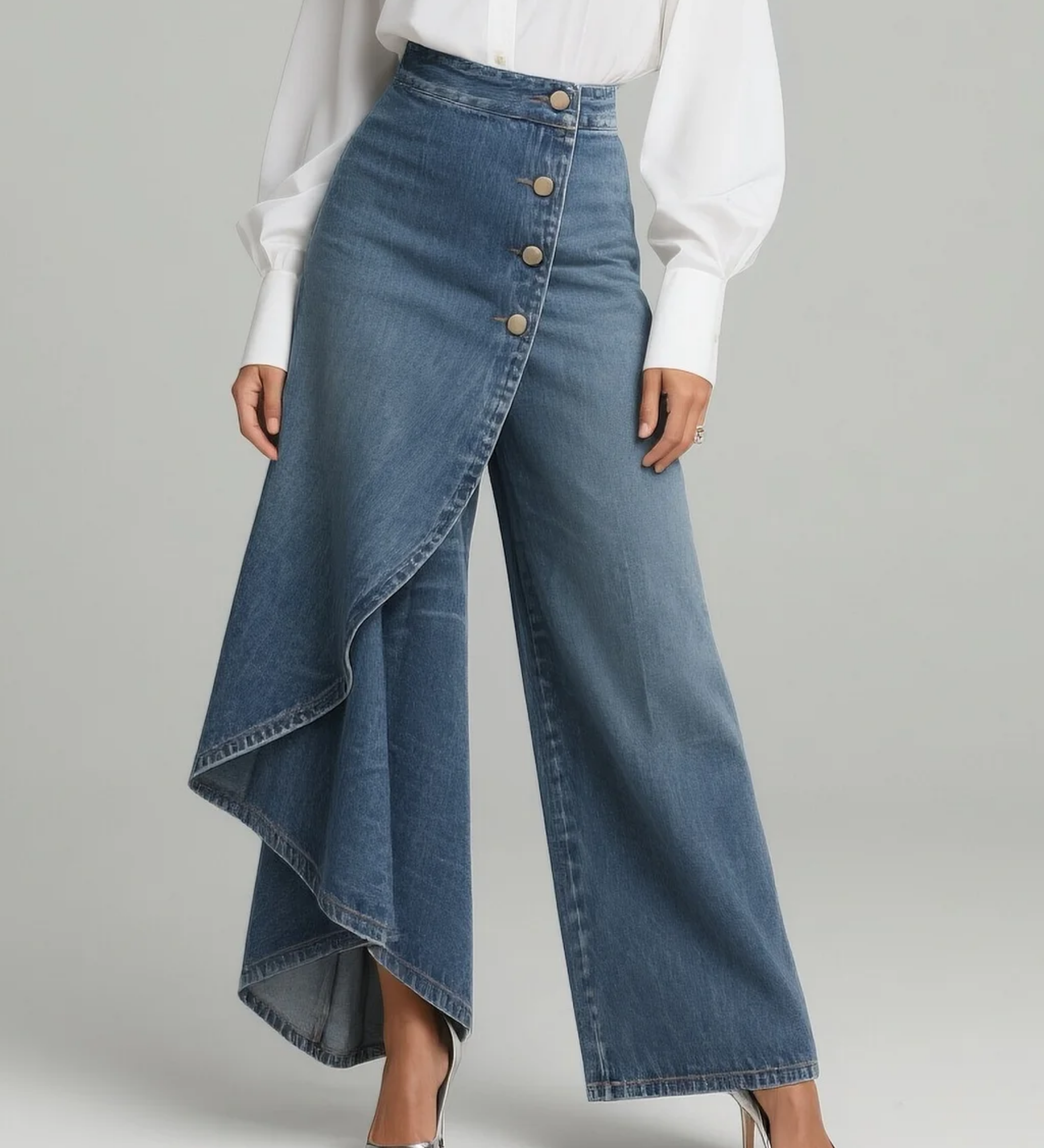 Aud – Innsvøpende denimbukser