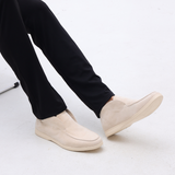 Mason | Halvhøy slip-on mokkasin i semsket skinn for menn