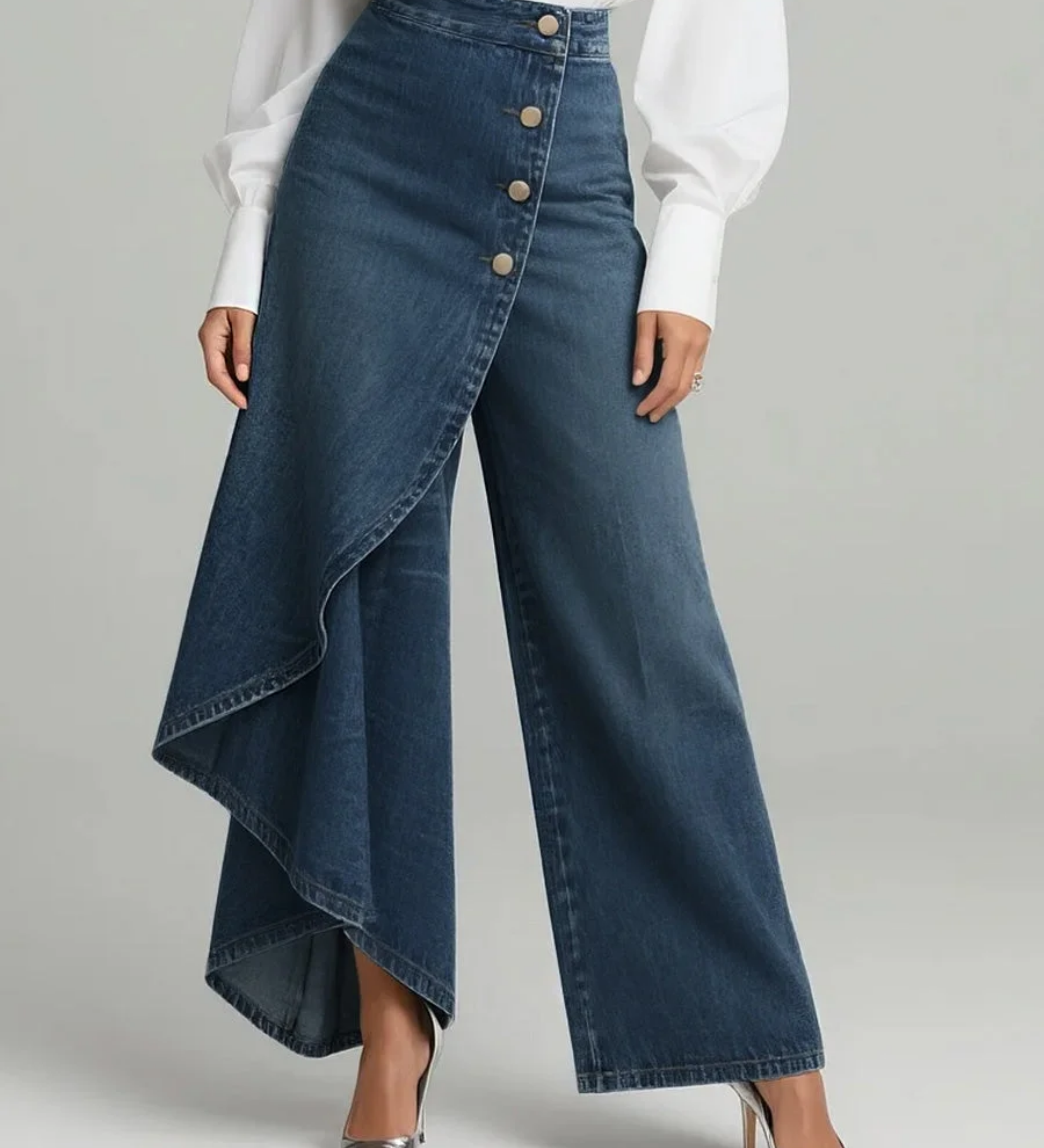Aud – Innsvøpende denimbukser