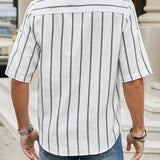 Samuel – Skjorte sommer med korte ermer Henley med stripemønster