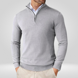 Herregenser med kvart glidelås – Sporty slim fit-genser med høy krage
