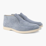 Mason | Halvhøy slip-on mokkasin i semsket skinn for menn