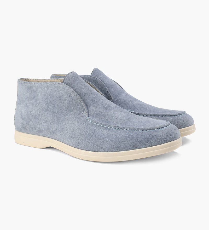 Mason | Halvhøy slip-on mokkasin i semsket skinn for menn