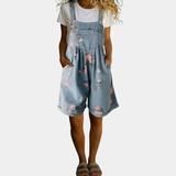 Judit – Buksedress i denim vintage med blomster myk