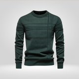 Strikkegenser for herre – genser Slim Fit i pustende bomullsblanding
