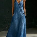 Vera – Longue denimkjole med knapper