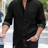 Daniel – Skjorte i denim med lange ermer avslappet med klassisk look