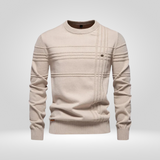 Strikkegenser for herre – genser Slim Fit i pustende bomullsblanding