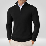 Herregenser med kvart glidelås – Sporty slim fit-genser med høy krage