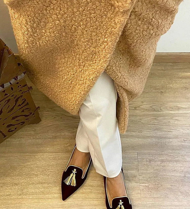 Porsia – Mokasiner med frynser boho