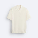 Elegant strikket poloskjorte med glidelås