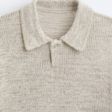 Avslappet strikket poloskjorte med Vintage-look