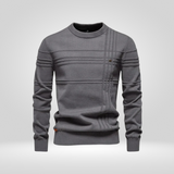 Strikkegenser for herre – genser Slim Fit i pustende bomullsblanding