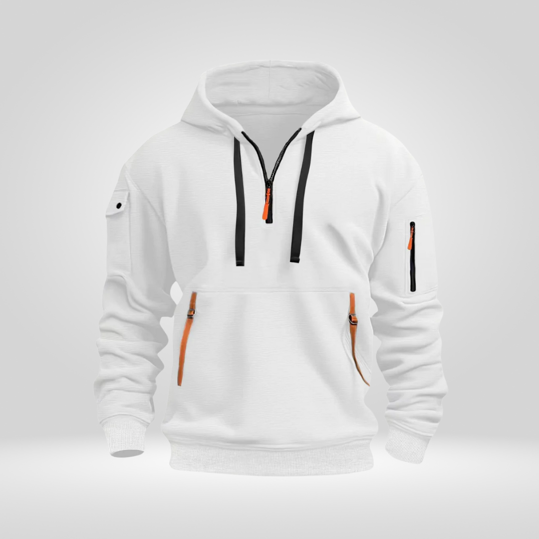 Heren Half glidelås Hoodie – Sweat med Capuche Urbain behagelig med lommer