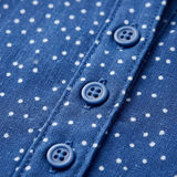 Sommerkjole halvlang med trykk med rund hals og korte ermer i polyester for dame