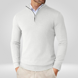 Herregenser med kvart glidelås – Sporty slim fit-genser med høy krage