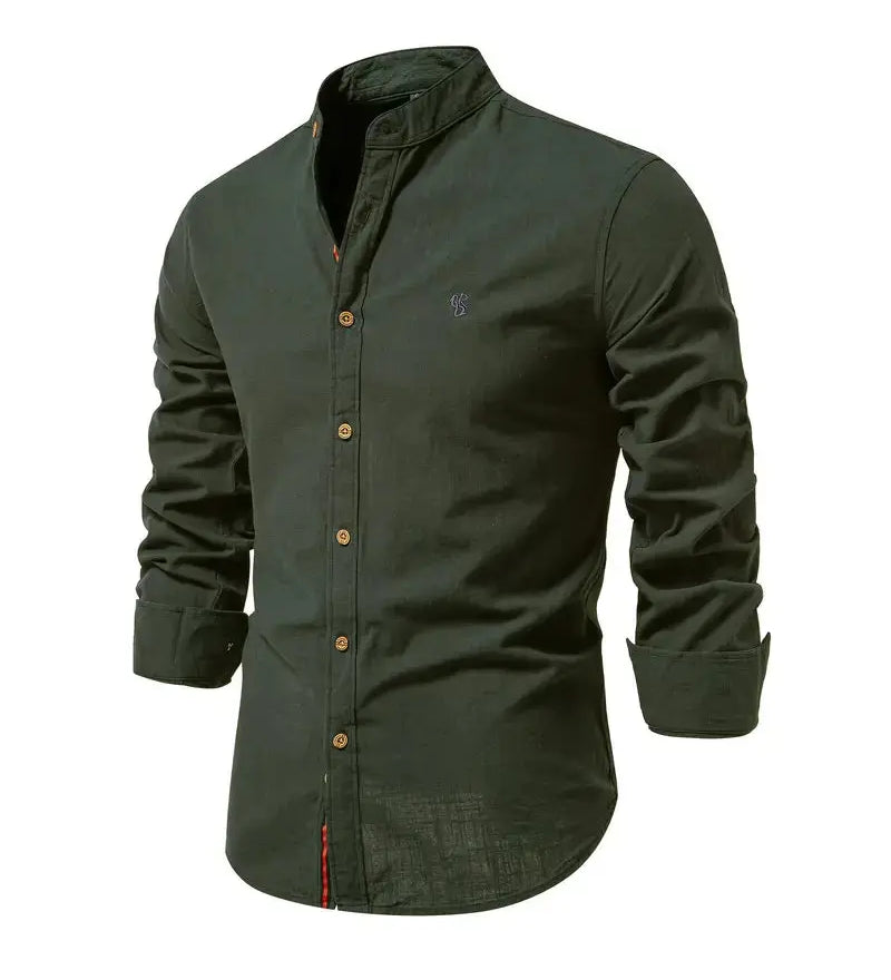 Elegant avslappet slim fit-herreskjorte med knapper