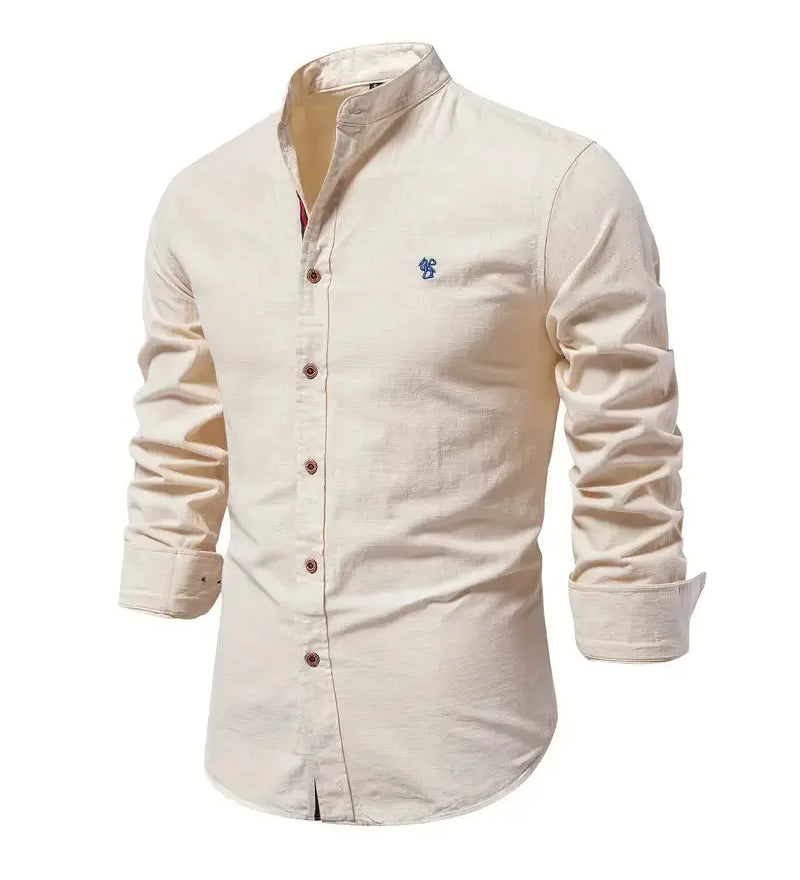 Elegant avslappet slim fit-herreskjorte med knapper