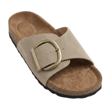 Sandaler med korksåle med justerbar spennereim og åpen tå