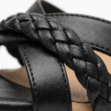 Sandaler med platå med flettede reimer og blokkhæl for dame
