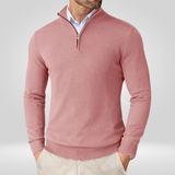Herregenser med kvart glidelås – Sporty slim fit-genser med høy krage