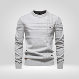 Strikkegenser for herre – genser Slim Fit i pustende bomullsblanding