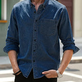 Daniel – Skjorte i denim med lange ermer avslappet med klassisk look