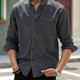 Daniel – Skjorte i denim med lange ermer avslappet med klassisk look