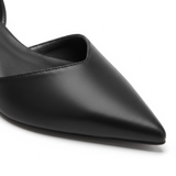 Slingback-pumps for dame med spiss tå og middels blokkhæl til kontoret