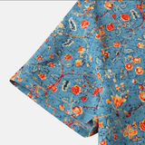 Leo – Skjorte med korte ermer leken med Vintage blomstermønster