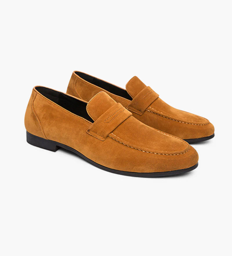 Julian | Casual business-loafer i semsket skinn for menn