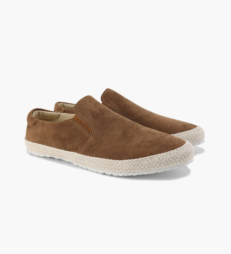 Jacob – Elegant espadrille for menn i semsket skinn med jutesåle