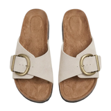 Sandaler med korksåle med justerbar spennereim og åpen tå