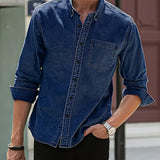 Daniel – Skjorte i denim med lange ermer avslappet med klassisk look