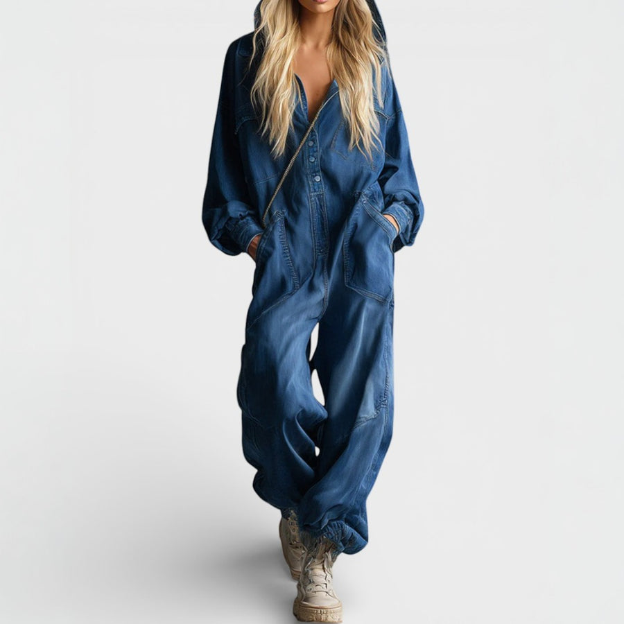 Mona – Buksedress med lange ermer og hette