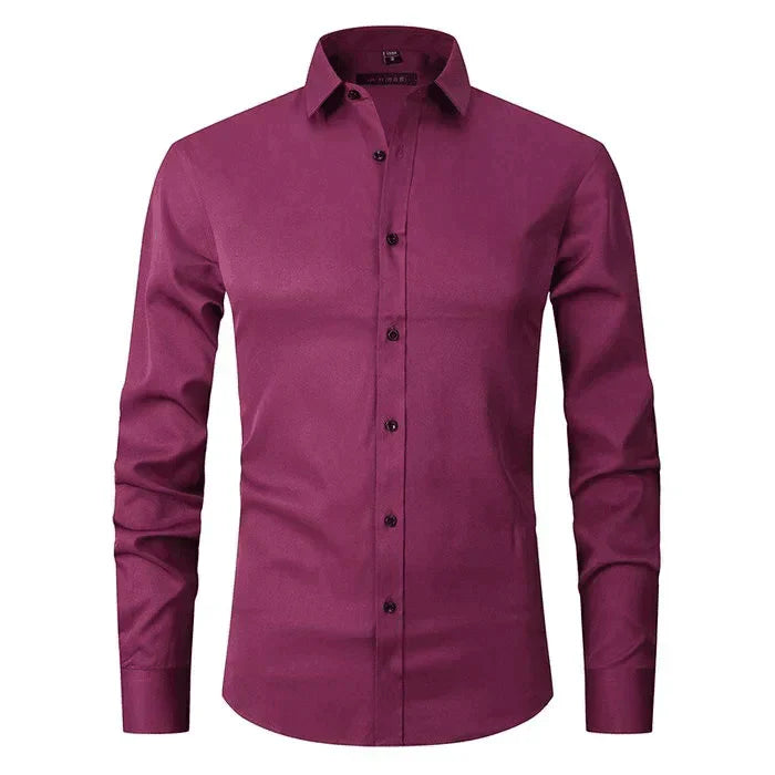 Brage – Skjorte med lange ermer klassisk for herre med moderne slim-snitt-Fit