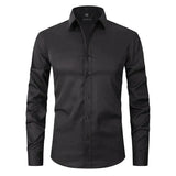 Brage – Skjorte med lange ermer klassisk for herre med moderne slim-snitt-Fit