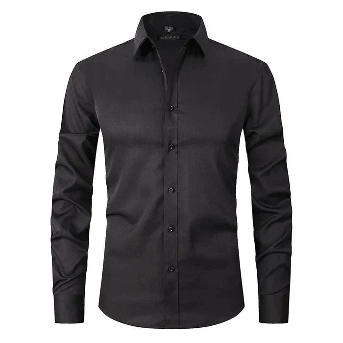 Brage – Skjorte med lange ermer klassisk for herre med moderne slim-snitt-Fit