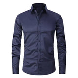 Brage – Skjorte med lange ermer klassisk for herre med moderne slim-snitt-Fit