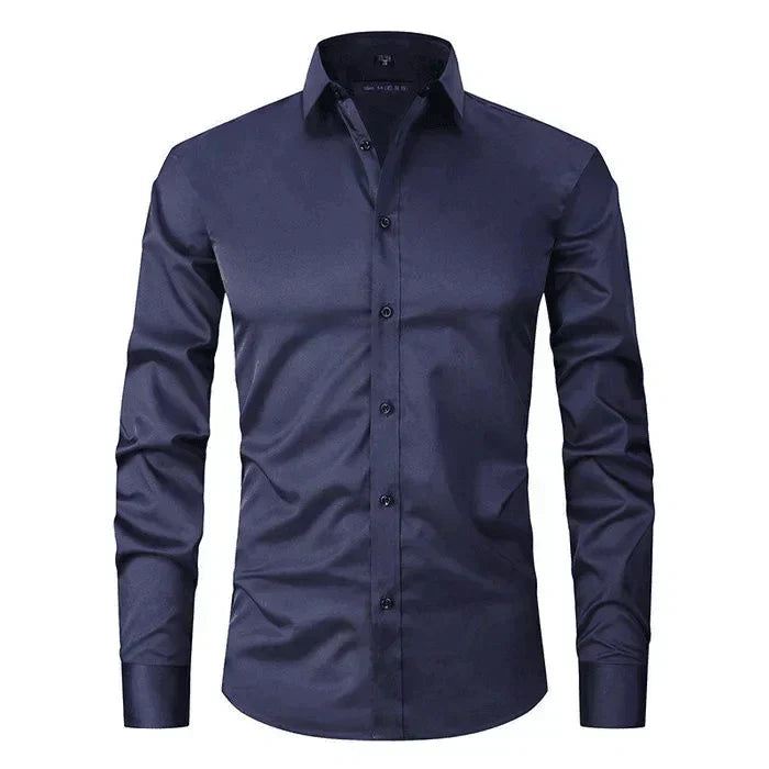 Brage – Skjorte med lange ermer klassisk for herre med moderne slim-snitt-Fit