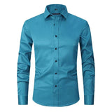 Brage – Skjorte med lange ermer klassisk for herre med moderne slim-snitt-Fit