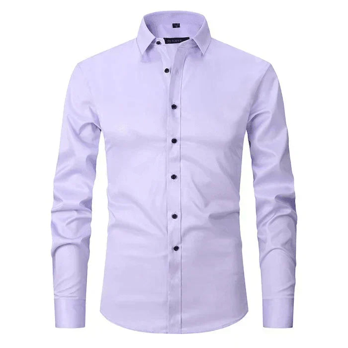 Brage – Skjorte med lange ermer klassisk for herre med moderne slim-snitt-Fit