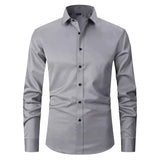 Brage – Skjorte med lange ermer klassisk for herre med moderne slim-snitt-Fit