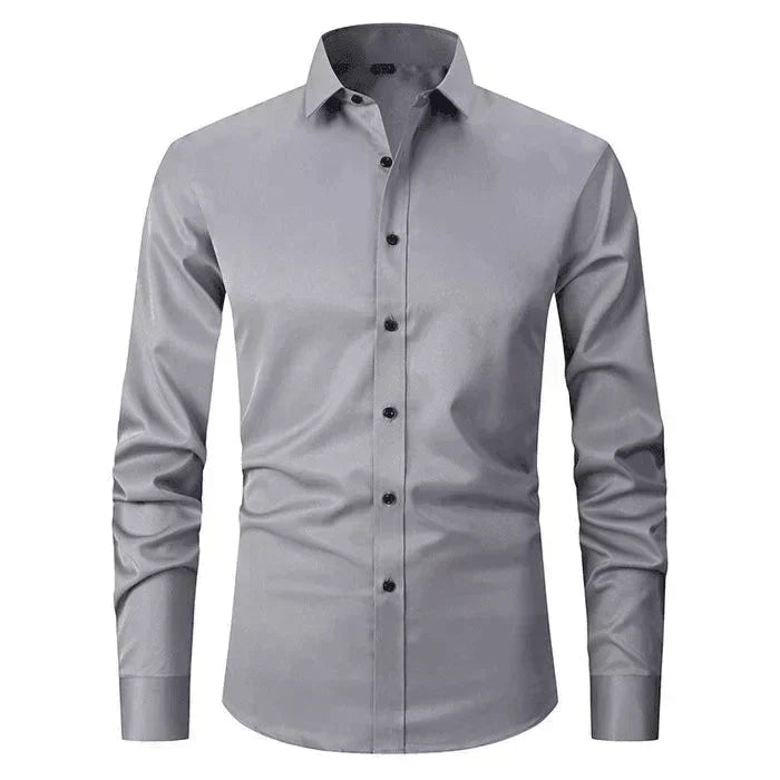 Brage – Skjorte med lange ermer klassisk for herre med moderne slim-snitt-Fit