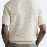 Avslappet strikket poloskjorte med Vintage-look
