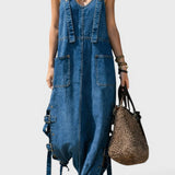 Hervor – Denim-buksedress med elastisk liv