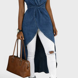 Jenny – Denimtunika med V-hals