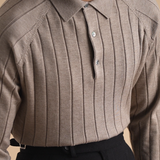 Jelle™ Elegant finstrikket poloskjorte for menn